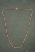 A 9 carat gold curb link chain.