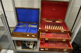 Two part canteens of cutlery.