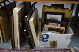 Various paintings and prints.