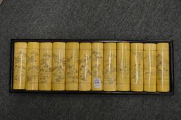 An Oriental erotic carved bone ornament.