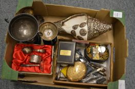 Silver trophy cups and other collectables.