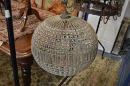 A crystal ball chandelier.