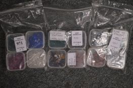 A quantity of decorative spinels and coloured stones.