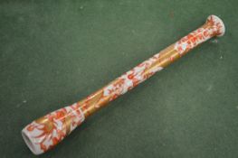 A Chinese gilt metal decorated pipe.