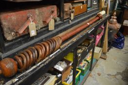 Curtain poles and rings.