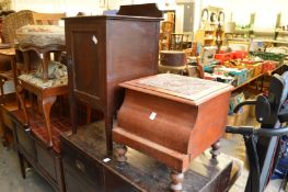 A step commode and pot cupboard.