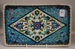 A good Iznik pottery rectangular dish.