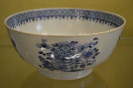 A Chinese blue and white bowl.