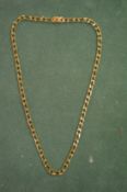 A modern yellow metal curb link chain, stamped 18k 750.