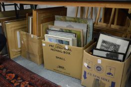 A large quantity of paintings and prints.