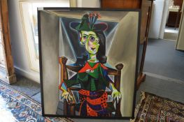 Cubist school, after Picasso, a study of a woman, oil on canvas.