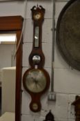 A Georgian mahogany framed barometer/thermometer.