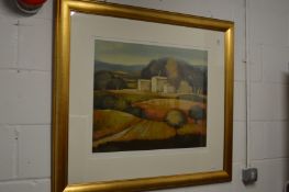 Estivalet, abstract rural landscape, limited edition colour print and another similar.