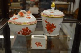 Three pieces of Herend porcelain.