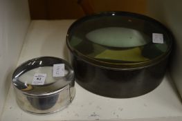 Two large magnifying lenses.