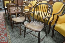 Two 19th century Windsor chairs (cut down).