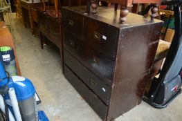 A military style two-part chest of drawers.