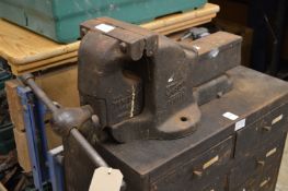 A large cast iron vice.