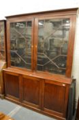 A George III design mahogany library cupboard bookcase.