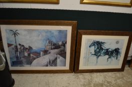 Two large decorative colour prints.