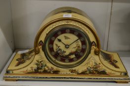 A chinoiserie decorated mantel clock.