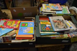 Three boxes of children's books.
