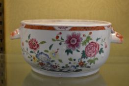 A large Chinese famille rose bowl.