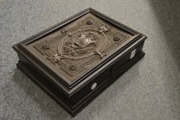A French ebony box with Bois Durci lid.