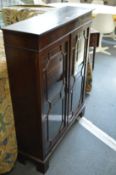 A mahogany two door bookcase.