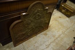 A good large cast iron fireback.