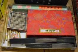 Chinese calligraphy items and fans.