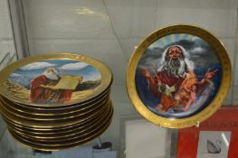 Twelve plates relating to the ten commandments etc.