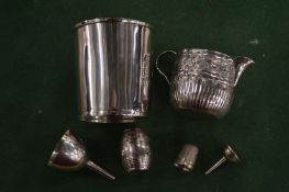 A small silver cream jug etc.