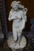 A good large composite garden ornament modelled as The Birth of Venus after Botticelli.