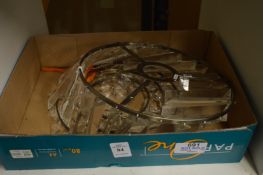 A cut glass chandelier.