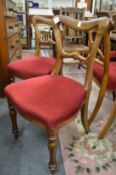 A set of four Victorian mahogany dining chairs.