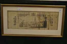 An early engraving relating to fire insurance together with a collection of embossed metal fire