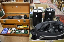 Cameras and camera equipment.