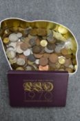 A large quantity of assorted coins.