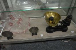 Kitchen scales and weights etc.