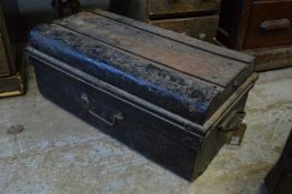 A tin trunk.