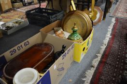 Various marble wooden and other stands and decorative items.