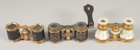 THREE PAIRS OF OPERA GLASSES.