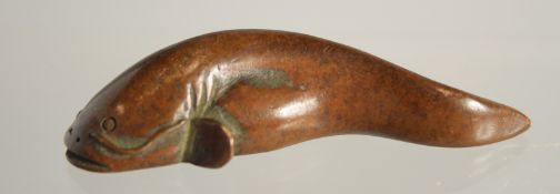 A JAPANESE BRONZE CATFISH. 2ins long.