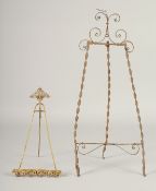 TWO GILT PICTURE EASELS.