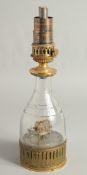 A RARE CASTLE MERCURY LAMP in the form of a decanter.