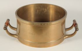 A LARGE, VERY HEAVY COUNTY OF DEVON HALF BUSHEL WEIGHT. Standard at 62 degrees F. with turned wooden