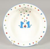 A CARTIER LA MAISON DES ENFANTS PORCELAIN DISH. 6ins diameter in a Cartier box.