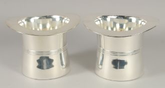 A PAIR OF TOP HAT COOLERS 7ins high.