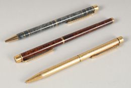 THREE SCHAFFER PENS: two ball point and one fountain pens.